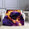 Flame Skeleton Motorcycle digital-printed polyester Bedroom velvet flannel cover blanket Fleece soft cover blankets for beds