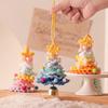 1pc Crocheted Christmas Tree Bell Decoration Car Ornament Small Ornaments