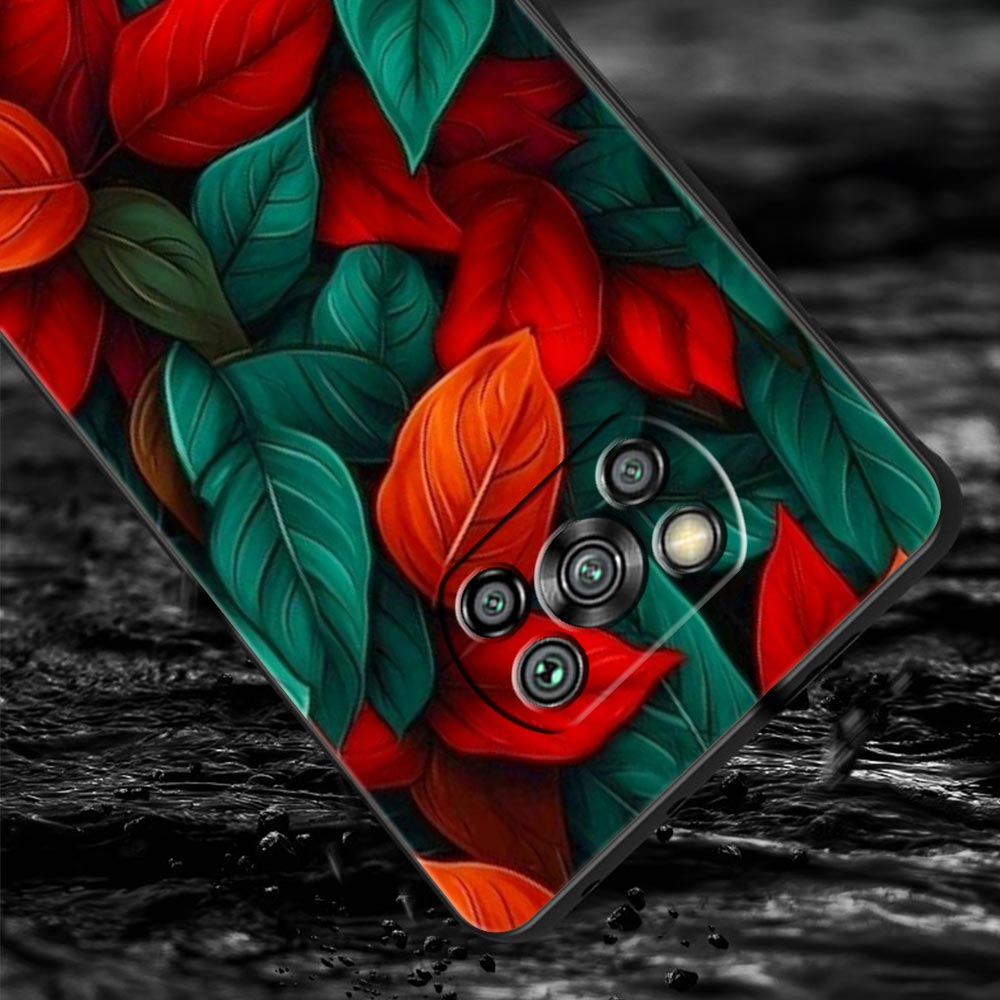 Мультяшный чехол-накладка с рисунком листа для Xiaomi Poco F7 Ultra F6 F5 F4 F3 X6 X5 X4 X3 NFC C51 C55 M4 GT 5G Мягкий ТПУ корпус Fundas Capas