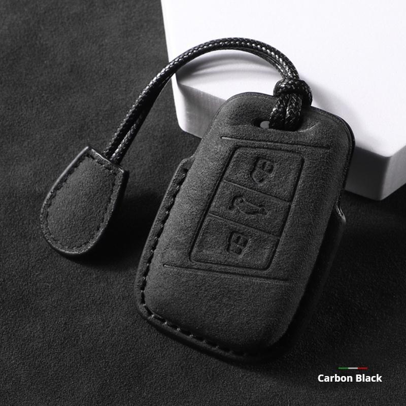 bngdr8 Suede Faux Leather Car Key Case Cover Protective For VW Tiguan Atlas Arteon Taos Golf Passat B8 CC for Skoda Superb A7 Kodiaq