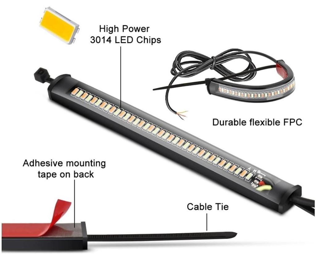 DRL FLEX LED дневные ходовые огни + динамические указатели поворота для мотоциклов, 12 В