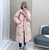 Gentle horn buckle down jacket women's long 2024 winter new Pinghu thickened small person over the knee warm jacket