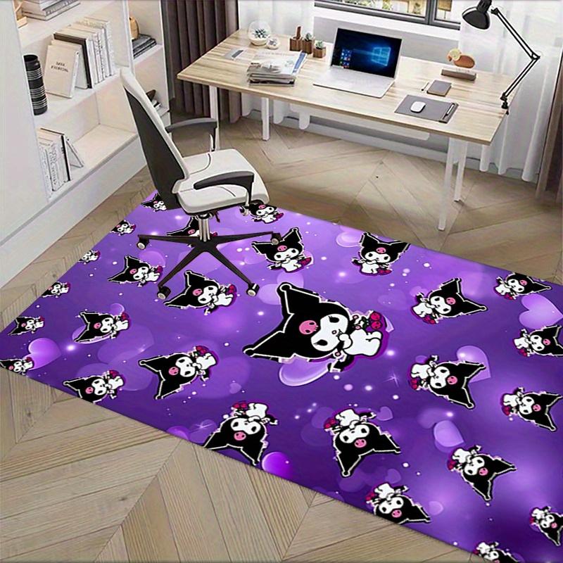 Office Rug Kuromi, Purple Anti-Slip Rug, Machine Washable for Living Room, Bedroom, Office, Multiple Sizes, Bedroom Mat, Decorative Mat, Durable Mat,