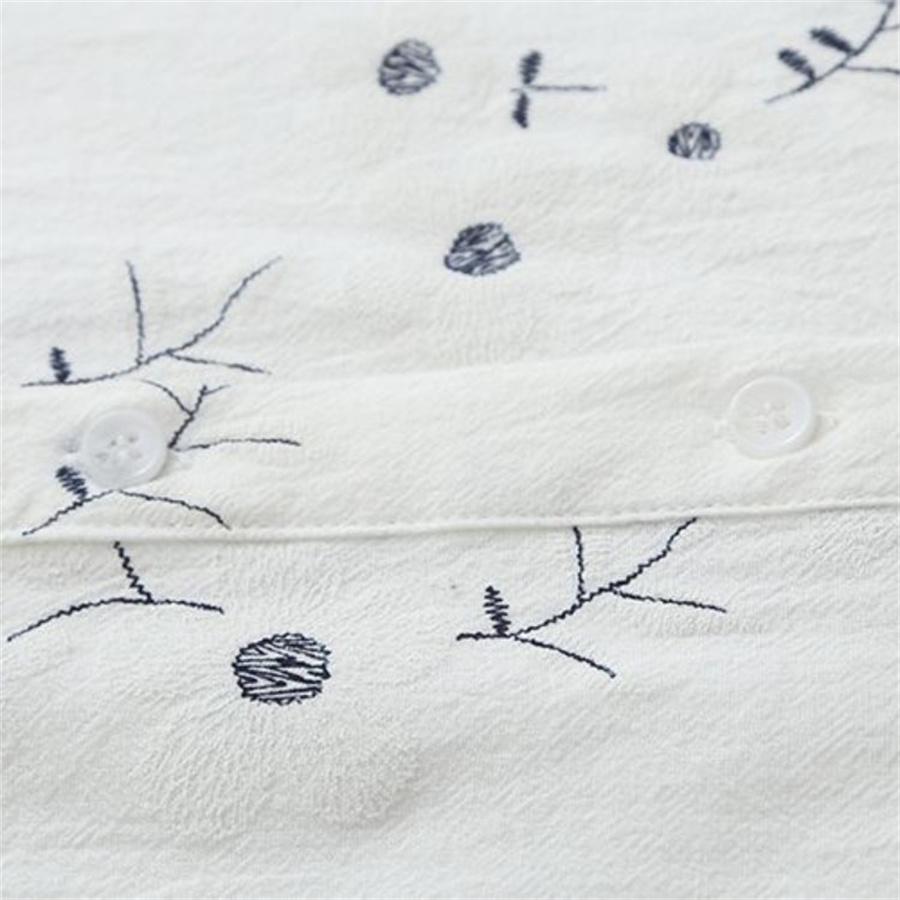 Вышивка Женские блузки весна-лето стиль рубашки женские повседневные стоячие воротники с длинным рукавом топы