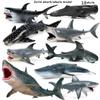 18styles Solid Simulation Marine Life Model Great White Shark Shark Megalodon Whale Shark Tiger Shark Blue Whale Toys Ornaments