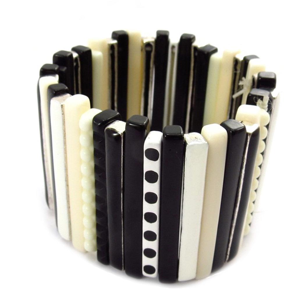 NOA [K1466] - Designer Bracelet 'Coloring' Black Beige