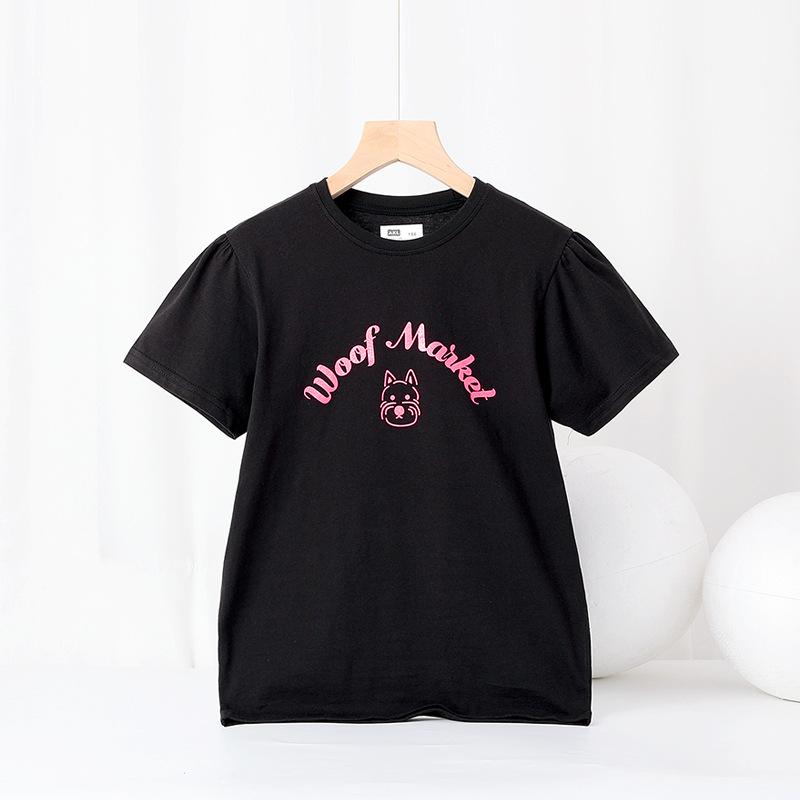 Летняя детская футболка корейская версия новой футболки с коротким рукавом для девочек CuHK детская дышащая модная футболка с принтом для девочек с коротким рукавом