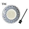 Handheld Vegetable Grinder Ceramic Garlic Ginger Grater, 2-in-1 Manual Shredder Plate for Kitchen Cooking, Flat Spice Chopper Base Easy-Clean