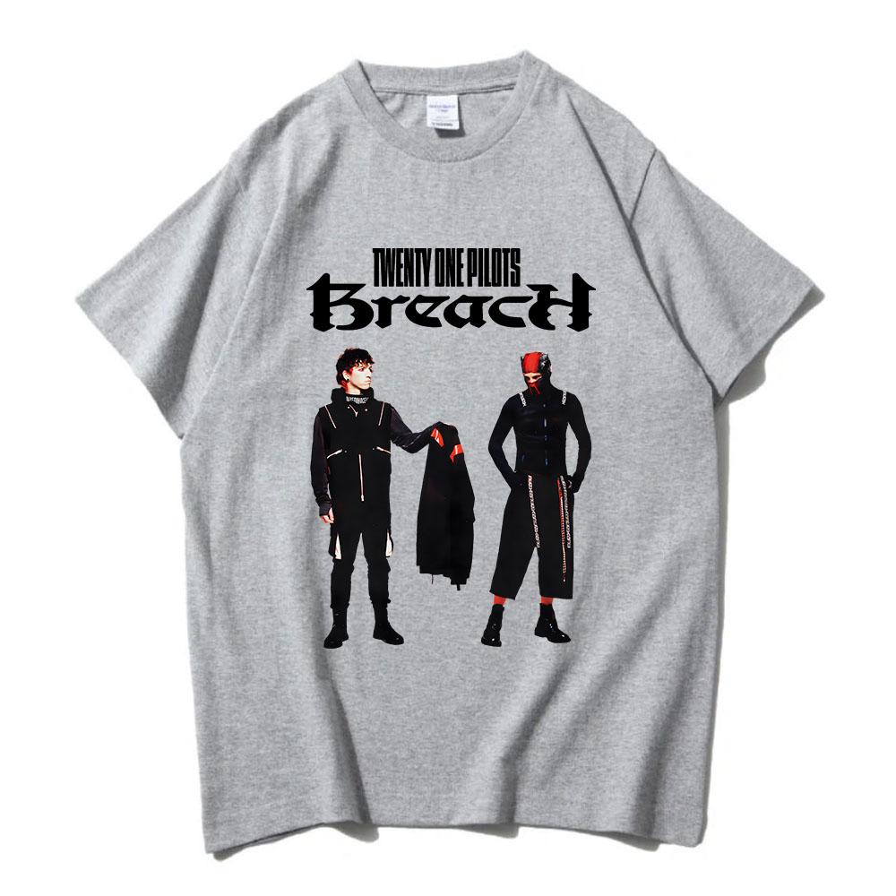 ФУТБОЛКА BREACH Футболки с графикой группы Twenty One Pilots Летние хлопковые хип-хоп унисекс уличная одежда с коротким рукавом мужская футболка с принтом
