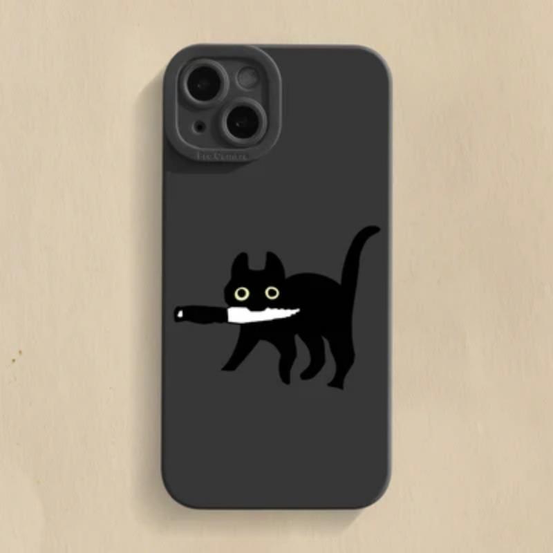 Мультяшный чехол для телефона из силикона с озорным котом для iPhone 16 15 14 13 12 11 Pro Max X XR XS 7 8 Plus SE 2020, ударопрочная задняя крышка