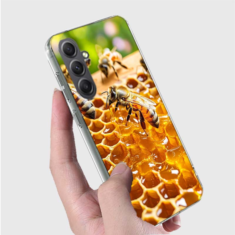 Bees and Honey in the Honeycomb Phone Case for Samsung A16 A26 A36 A56 A17 A37 A57 A07 A06 A02S A03 A04S A05S Galaxy Note 20 10