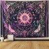 VIKAMA Mysterious Sun Butterfly Tapestry Gothic Style Starry Flower Decoration Cloth Meditation Room Tarot Room Decoration