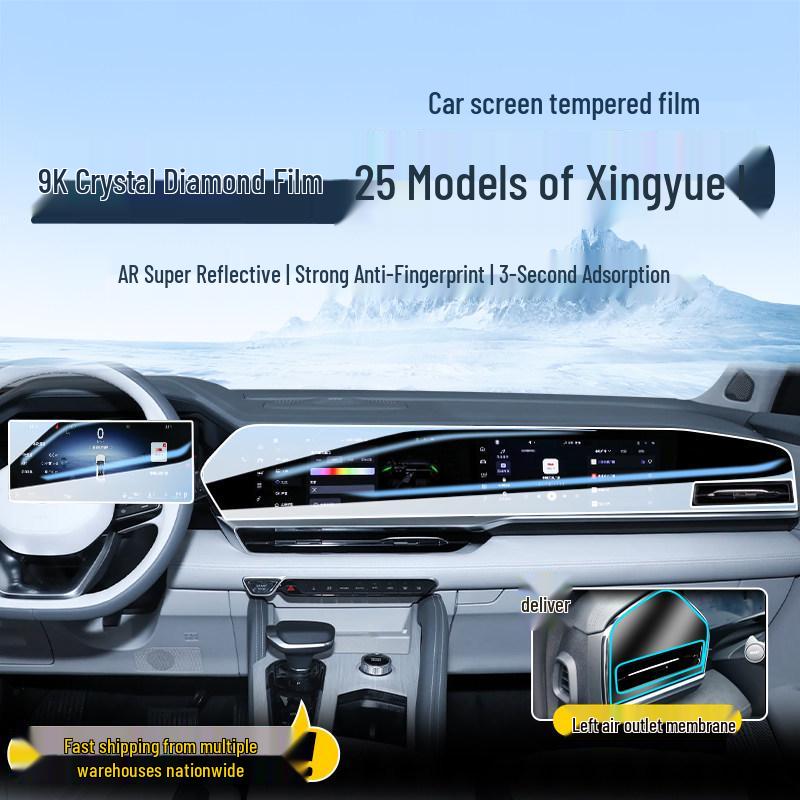 Защитная пленка для экрана центральной консоли Geely Xingyue L для 25 моделей - Декор салона автомобиля, набор из 2 вентиляторов