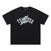 Cross-border new graffiti letter printing European and American street trendy brands loose and versatile casual men's and women's short-sleeved round