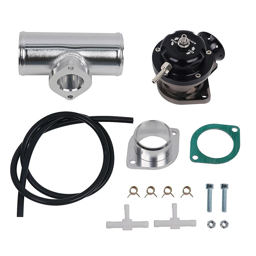 Universal Billet Aluminum Type-Rs Turbo Blow Off Valve Bov+2.5" Flange Tube Pipe Black/Blue