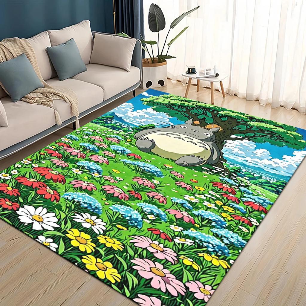 3D ковер с рисунком мультфильма Т-Тоторо, ковер для гостиной, детской спальни, декора у дивана, прихожей, нескользящий коврик для игр детей
