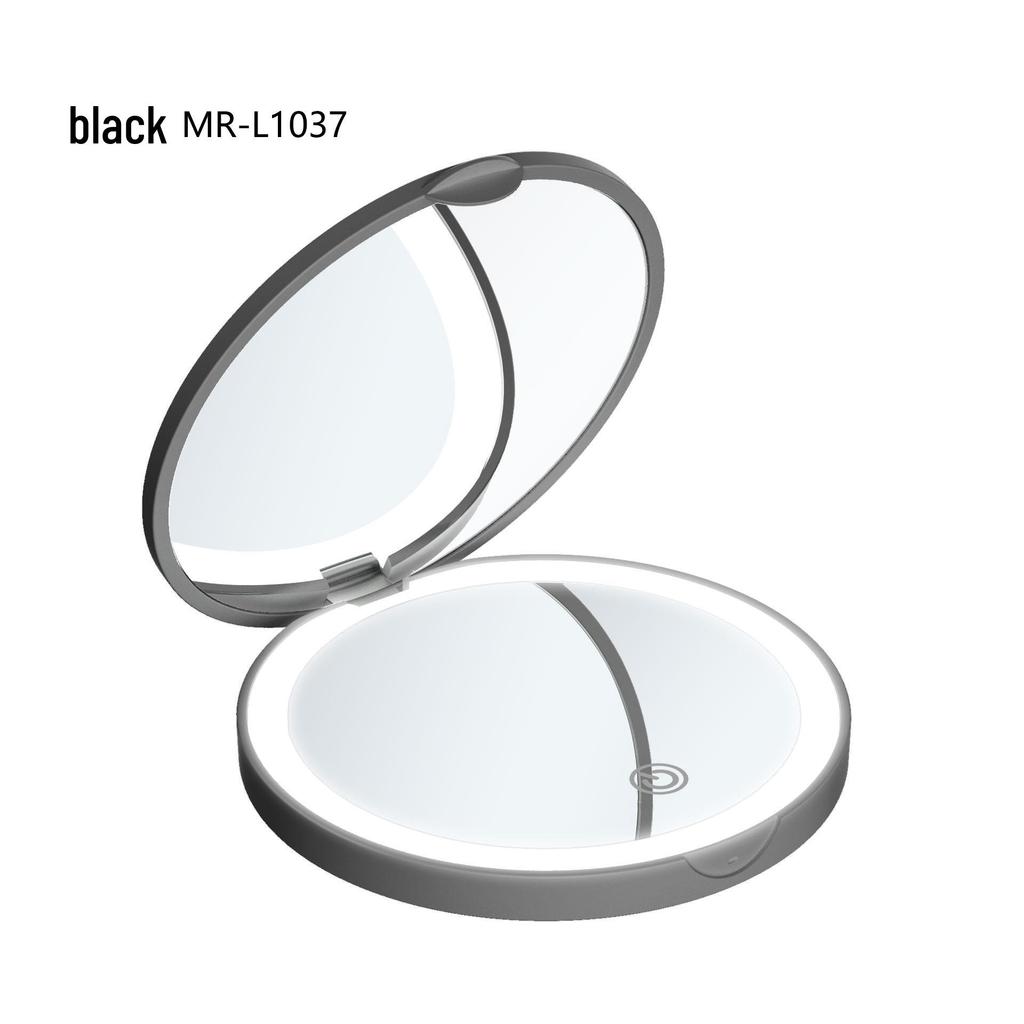 Портативное двустороннее зеркало для макияжа со светодиодной подсветкой, 10-кратное увеличение, складное, с подсветкой для гостиной