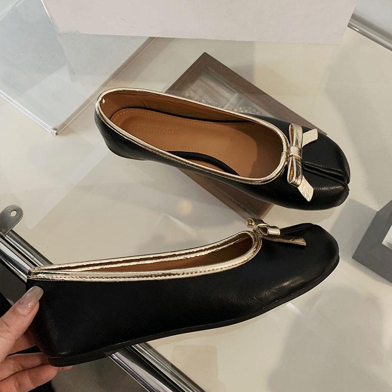 Мода Мода Странная Обувь для Пальцев Ног Неглубокие Балетки Обувь Слипоны Для Женщин Лето Весна Женские Туфли-Балетки с Бантом-Бабочкой