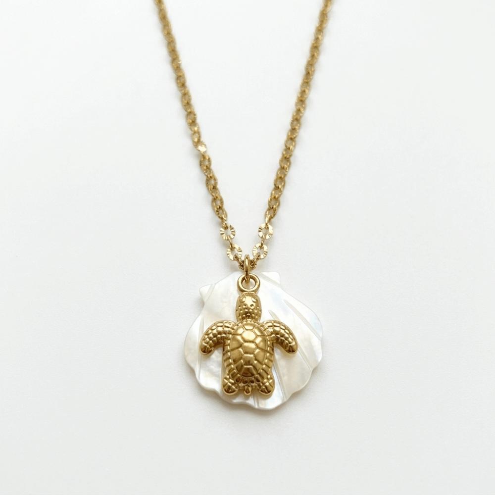 Fashion Shell Necklace Boho Style Sea Turtle Beach Choker Starfish Pendant Necklace  Vacation