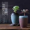 Succulent Ceramic Stump Pot: Retro Terracotta, Breathable & Water-Absorbing, Creative Small Flower Planter