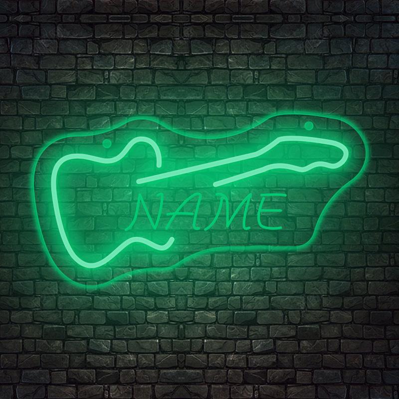 Custom Guitar Neon Sign - USB Powered LED Wall Decor, Push Button Control, Wall Hanging for Studio/KTV/Band/Bar/Man Cave/Bedroom