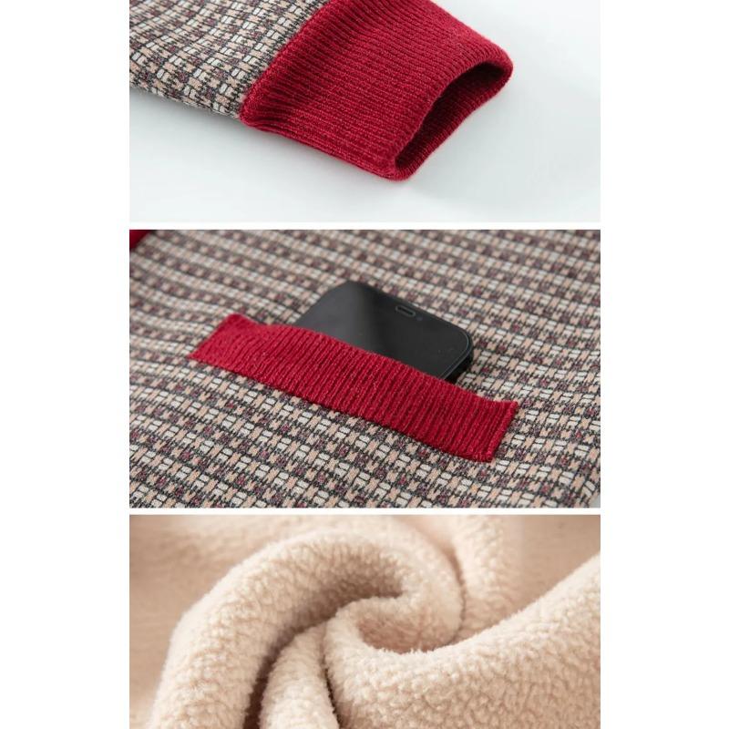 Top Fashionable Cardigan Long-sleeved Jacket New Style Thickened Velvet Printed Short Warm