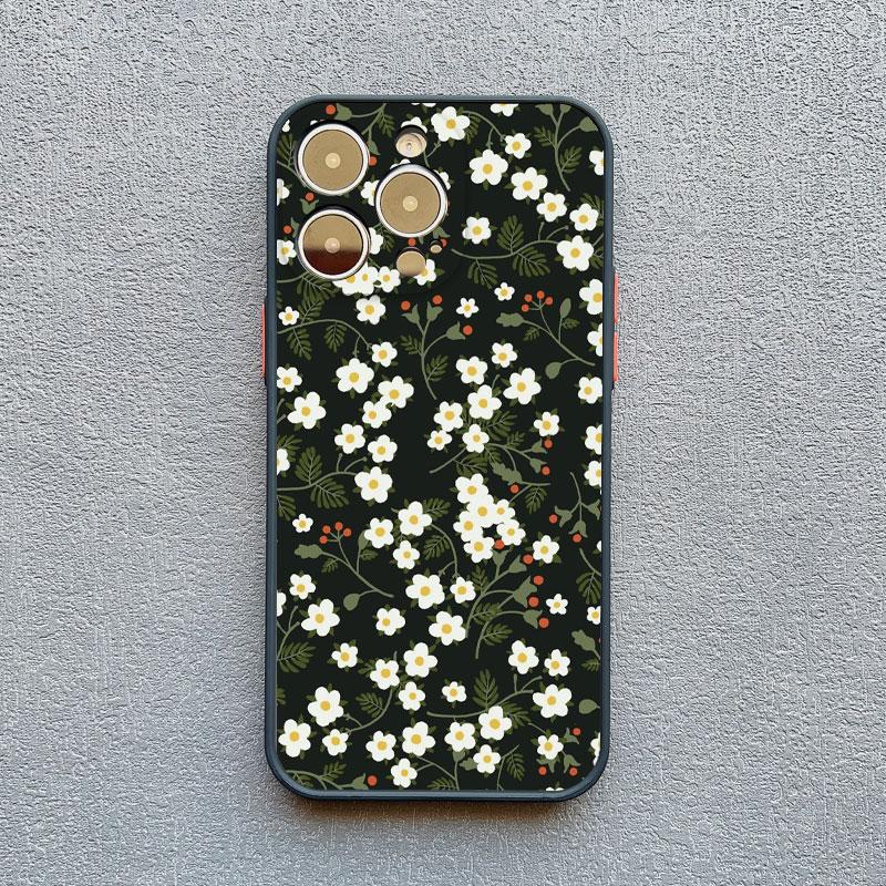 Цветочный чехол для iPhone 17 16 15 Pro Max Plus 14 11 Pro Max 13 12 Pro Max Mini Полный Графический Цветочный Ударопрочный Чехол Fundas