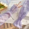 Anti-UV Arm Sleeve Lace Mesh Fingerless Gloves Fashion Sun Protection Sleeves  Driving