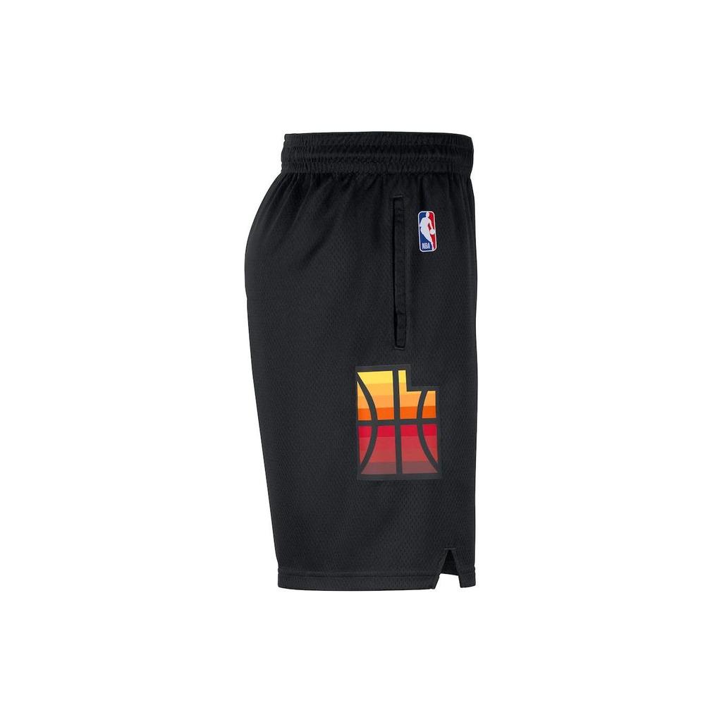 Nike NBA Logo Badge Printed Sports Basketball Shorts SW Fan Edition 20-21 Season Jazz Team Men Shorts Black CN1991-010