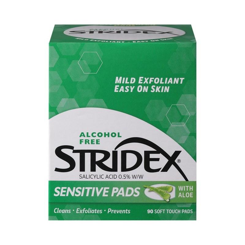 Салфетки Stridex Sensitive 90 шт. От прыщей, пор, отшелушивание, черных точек, удаление кожного сала Очищающая салфетка, упаковка 90 шт., 90 салфеток, 1 шт.