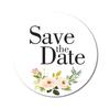 Darling Souvenir Round 1.6 Inches Peony Floral Save The Date White Stickers Envelope Seal-45 Pcs