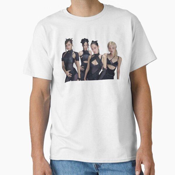 Летняя мода 2026 Модная футболка Мужчины Женщины Винтажный топ BLACKPINK 'Go' Фотография группы Линейный рисунок_ Классическая футболка для Сал