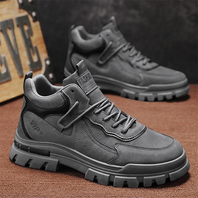 Мужские повседневные ботинки с мягкой подошвой, противоскользящие, рабочие, уличные ботинки Four Seasons, студенческие, спортивные, модные, молодежные, универсальные, модные ботинки