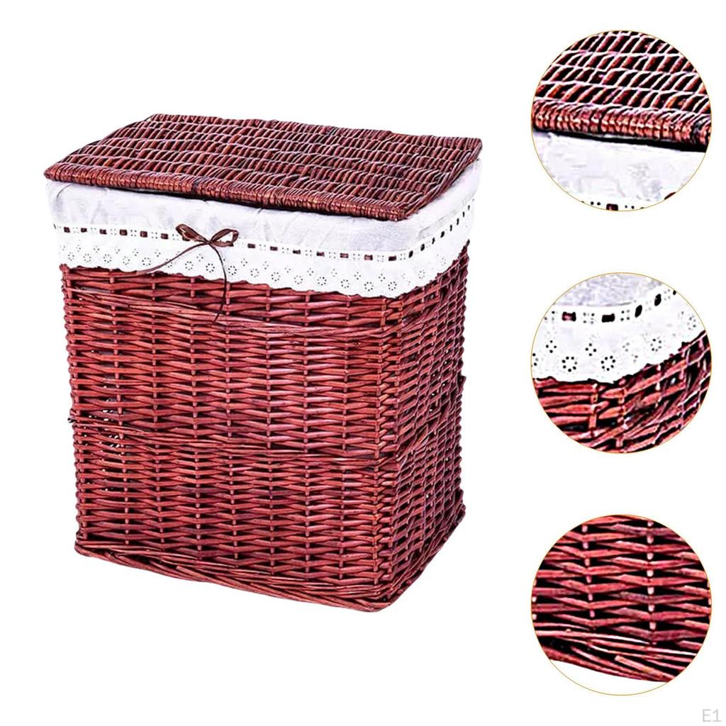 Laundry Hamper Clothes Basket Bin with Liner Bag Multipurpose Woven Rattan for