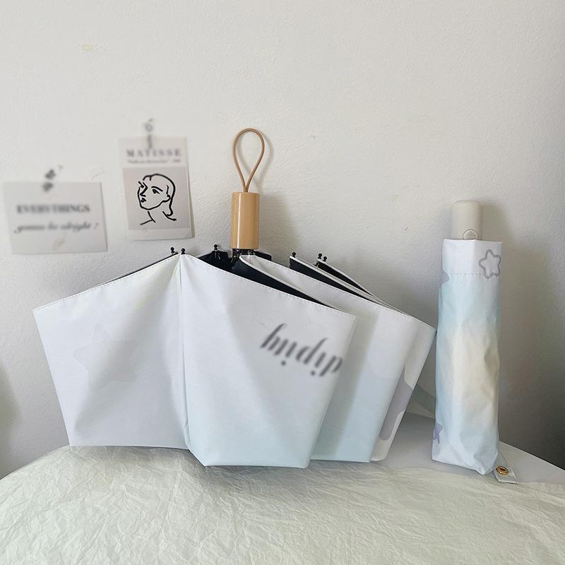 Gradient Star Black Glue Sunscreen Fully Automatic Umbrella Rain and Rain Dual Use Women's Sunshade Umbrella Portable Umbrella