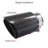RONSI 1 Pcs Universal Car Glossy Carbon Fiber Black Muffler Tip Exhaust System Pipe Mufflers Nozzle Universal Straight Stainless