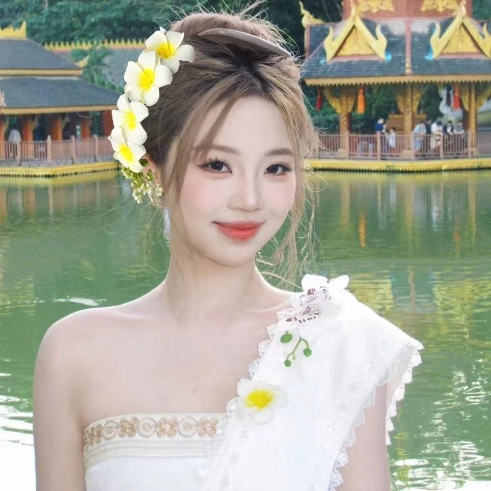 Dai Flower Hairpin Thailand Wedding Bride Accessories Retro Flower Hair Comb  Female Headwear