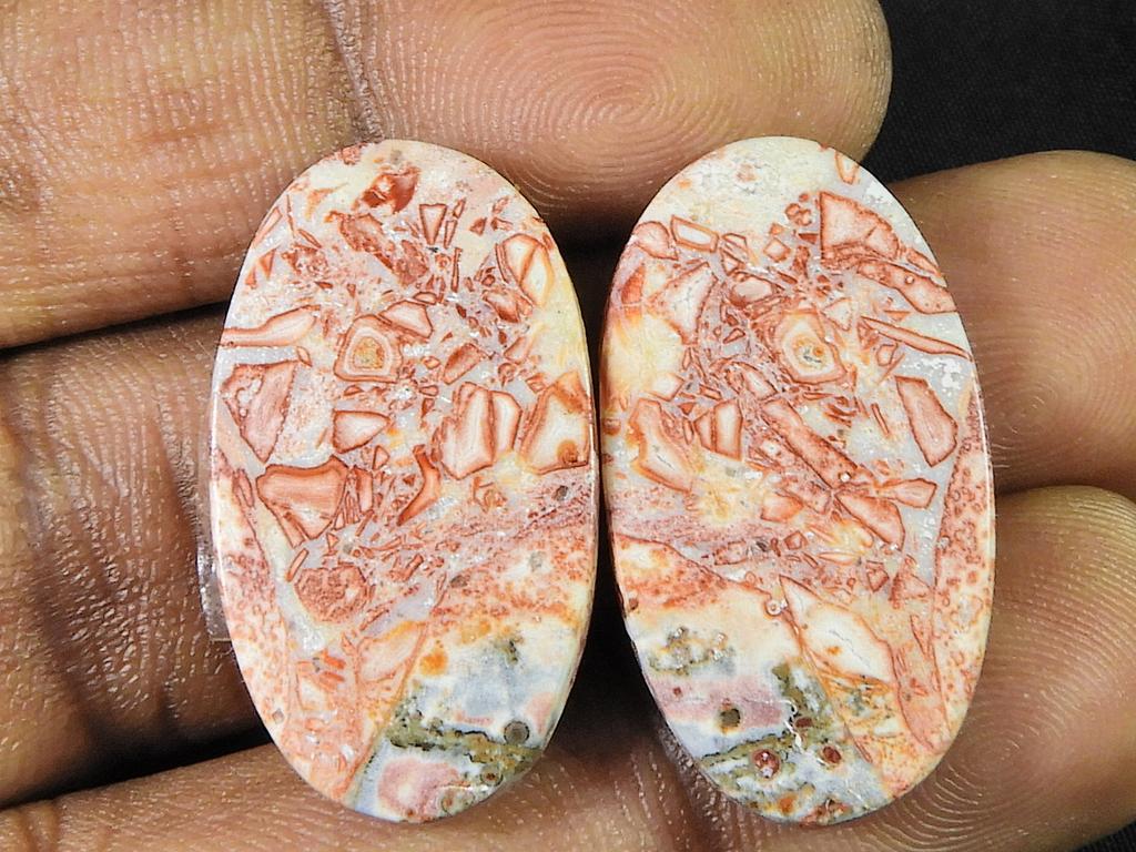 33 карата. Натуральный леопардовый яшма, подобранная пара, драгоценный камень ручной работы 16X28X04 мм SK-801