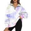 Women's Casual Fashion Long Sleeve Printing Zipper Hooded Sweatshirt Top