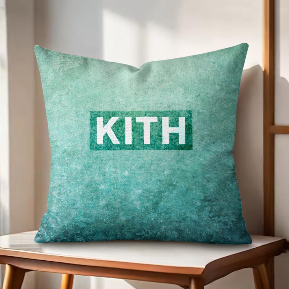 Классический логотип KKITH Наволочка Натуральный лен Органическая ткань Двусторонняя печать Подушки для дивана Домашний декор