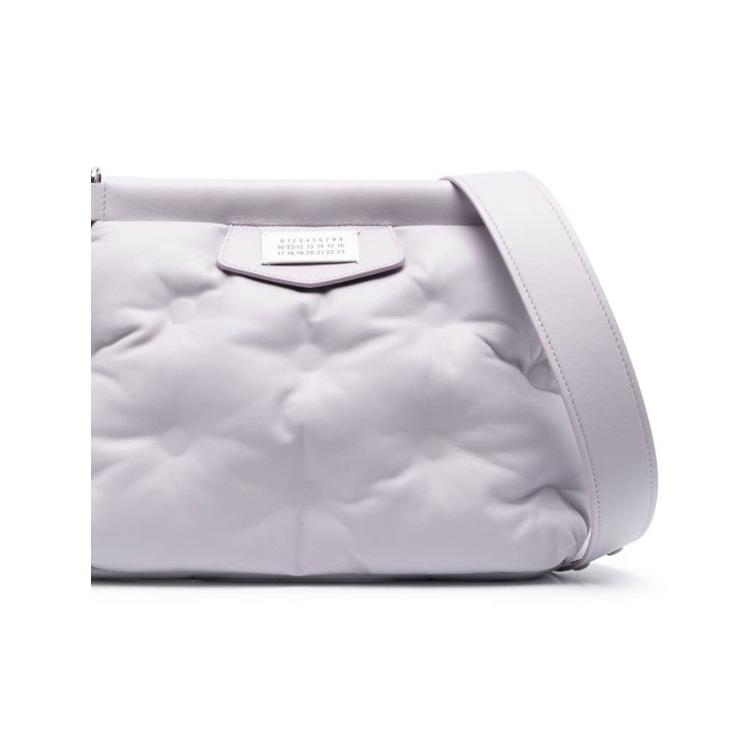Maison Margiela Logo Patch Messenger Bag Leather Crossbody Shoulder Bag Small Women bags Light-Purple White SB1WG0028P4300T5166