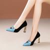 2024 Новая мода, подходящая по цвету, универсальная женская обувь на высоком каблуке с острым носком, верхняя одежда на весну и осень, женская обувь