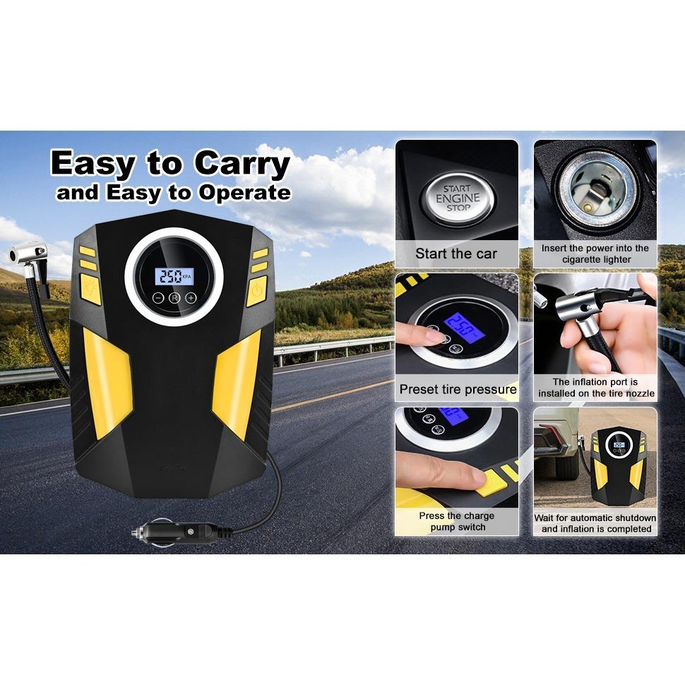 Tire Inflator Digital Portable Air Compressor for Car Tires,12V DC Car Tire Pump 100PSI Car Pump, Mounted Air Pump Electric Air Pump