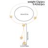 Romantic Temperament Stereo Five-petal Flower Long Tassel Y-shaped Necklace Dangle Earrings Set for Women Party Jewelry Sets
