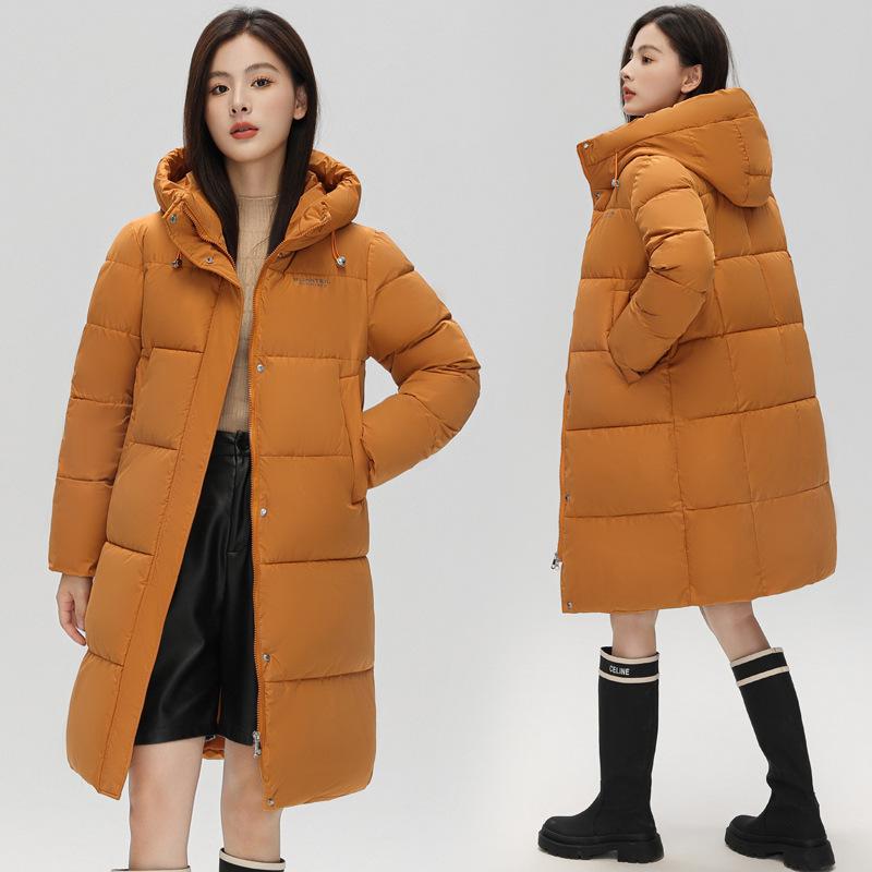 Fall/Winter 2025 New Plus-size Loose Hooded Padded Jacket Mid-length Thickened Down Cotton Jacket Women's Jacket Versatile Padded Clothes