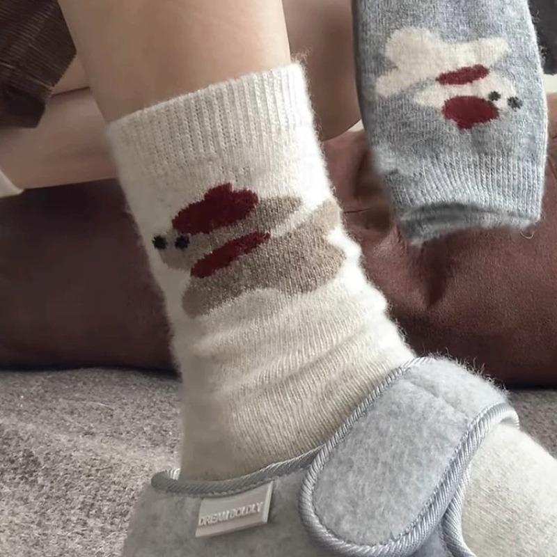 Женские осенне-зимние теплые модные новые носки из щенячьей шерсти с барашковым ворсом