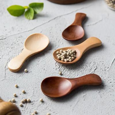4/8 шт. Мини деревянная ложка кухонная ложка для специй сахар чай кофе соль ложка короткая ручка мини ложка кухонные гаджеты