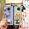 Ring Wristband Phone Case For MOTO Z4 Play Oil Painting Fashion Design Kickstand Anti-knock Back Cover Anti-dust Lanyard