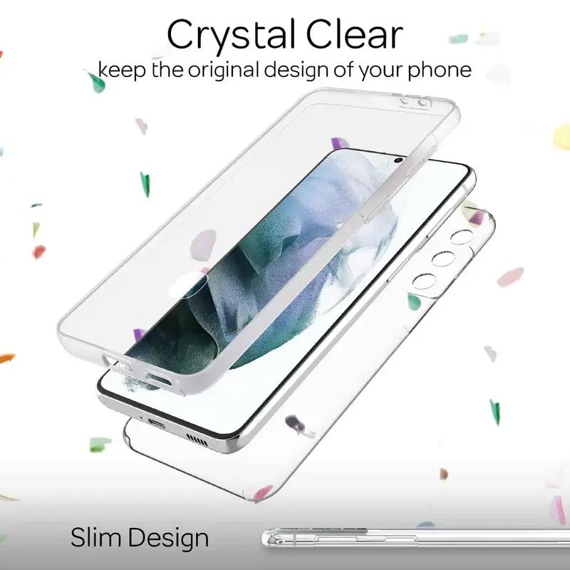 Чехол на 360 градусов для Samsung Galaxy A54 A34 A14 A24 A25 A04S A53 A33 A23 A22 A32 A12 A13 5G S24 S23 FE S22 S21 S20 Ultra Plus A51, двухсторонняя крышка