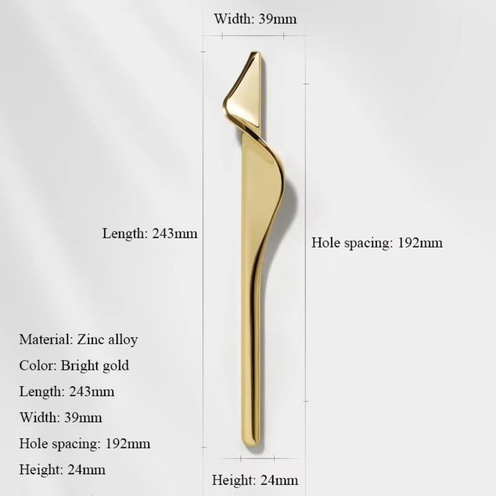 Zinc Alloy Wardrobe Door Handles Light Gold Dresser Drawer Knobs Furniture Handles for Wardrobe